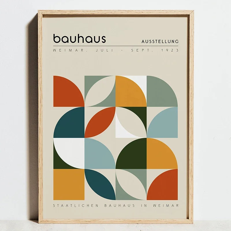 affiches géométriques bauhaus art mural abstrait minimaliste