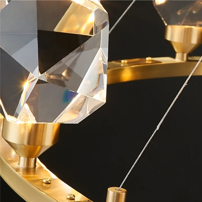 lustre nordique led en cristal pour décoration intérieure