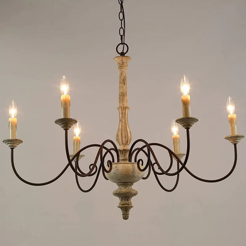 lustre vintage style français en bois massif style nordique