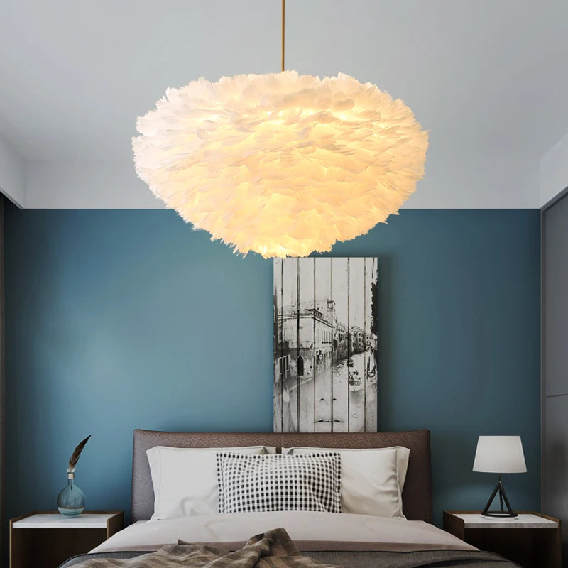 Suspension LED en forme de plumes