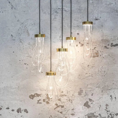 suspension led lumière transparente acrylique fil réglable