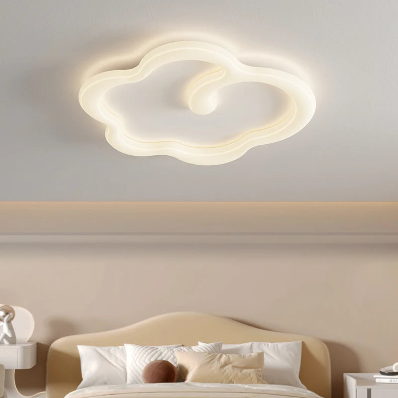 lustre scandinave nuage blanc avec télécommande optionnelle led