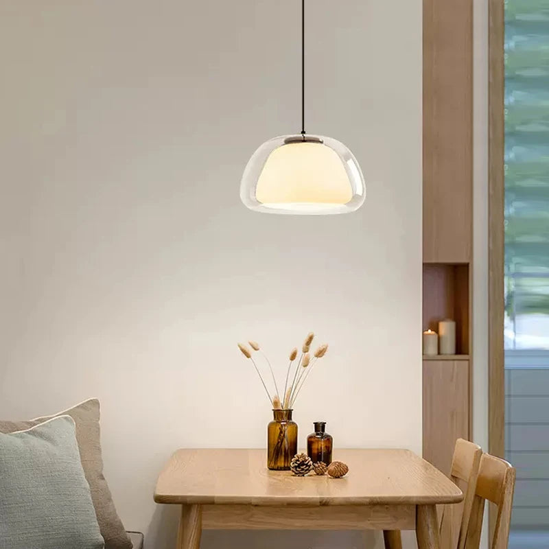 Suspension LED en verre minimaliste en forme de gelée
