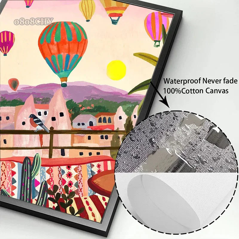 affiches colorées de paysages abstraits pour décoration murale