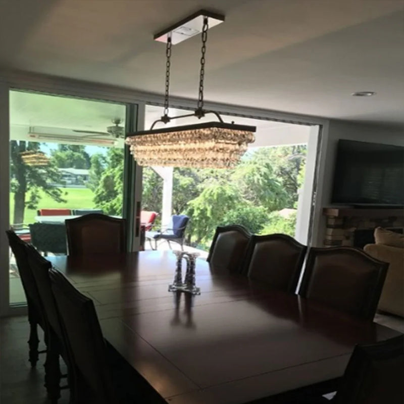 suspension rétro vintage en cristal forme larme à intensité variable