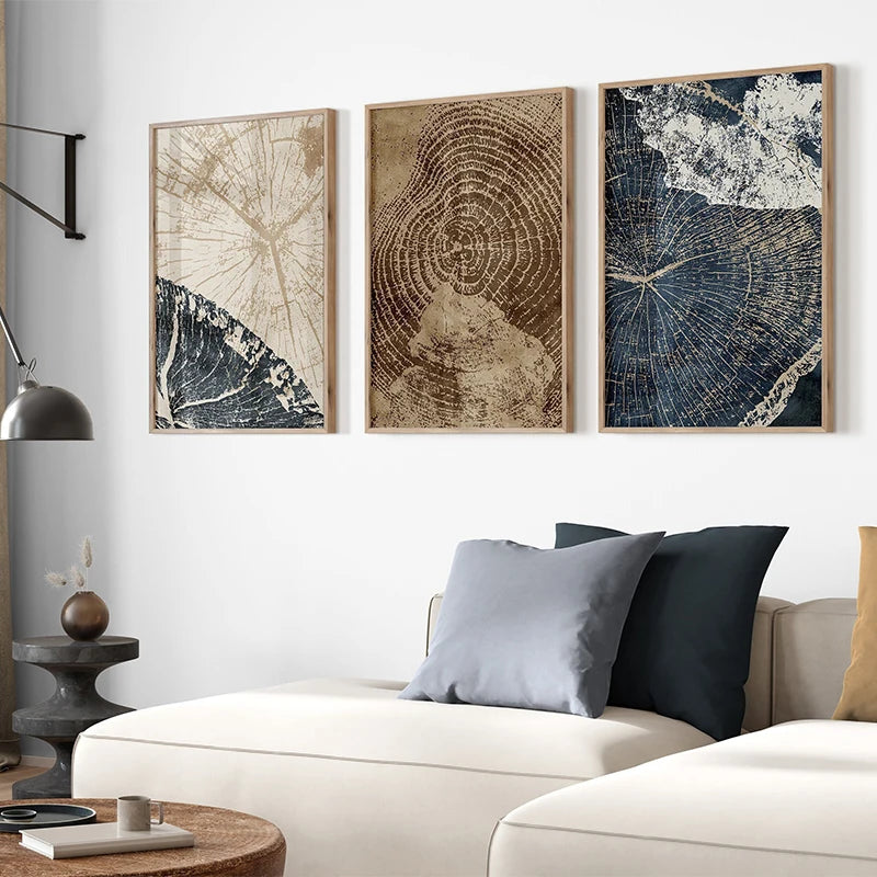 affiches abstraites sur les anneaux des arbres pour décoration