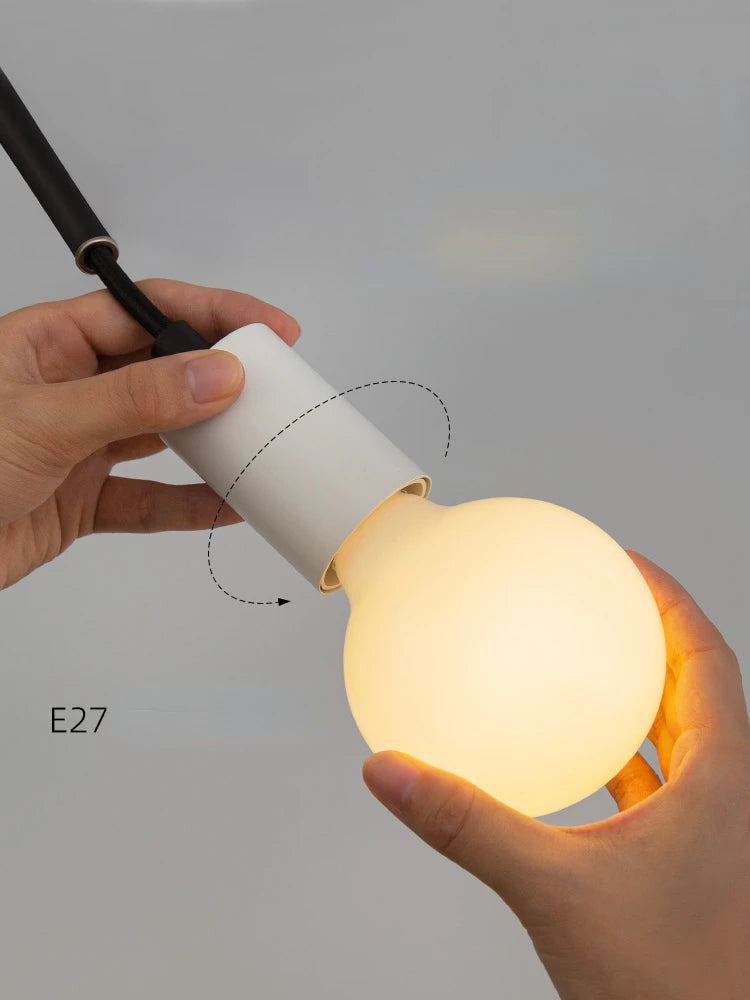 suspension boule de verre en cuir de luxe moderne