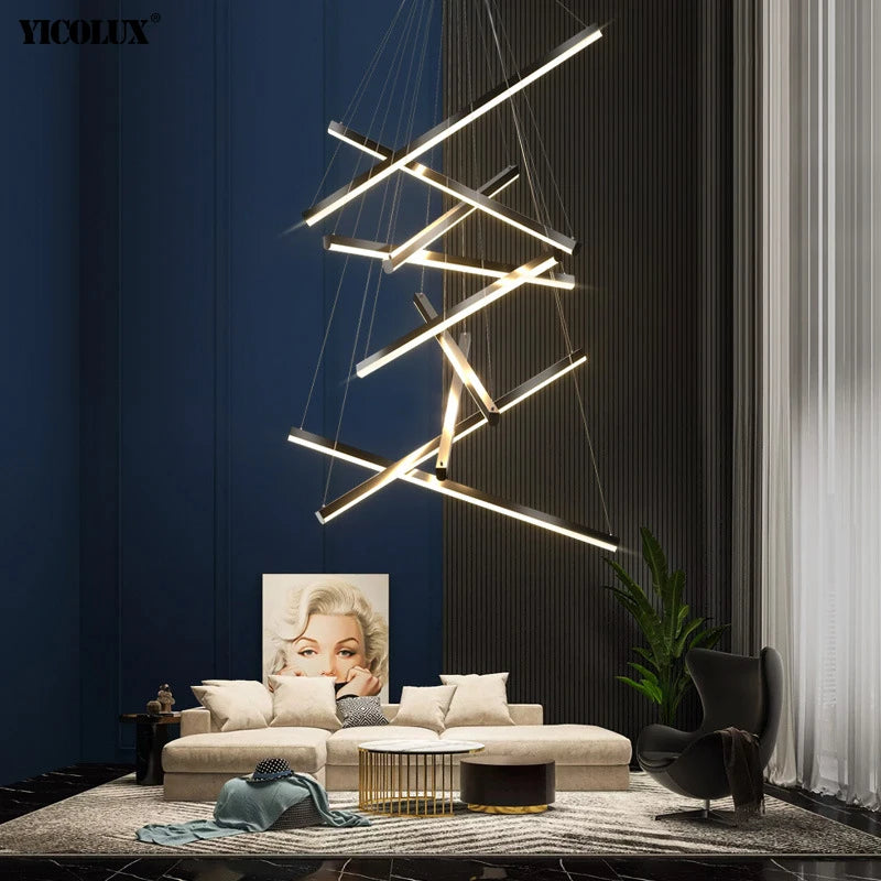 lustre led moderne avec gradation à distance pour intérieur