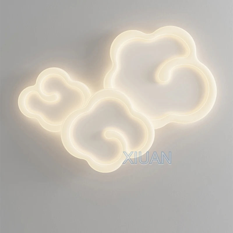 lustre scandinave nuage blanc avec télécommande optionnelle led