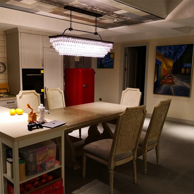 suspension rétro vintage en cristal forme larme à intensité variable