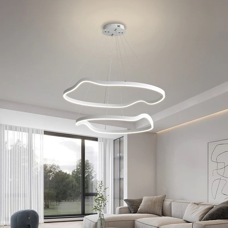 Lustre anneaux déformés design panochas pour intérieur