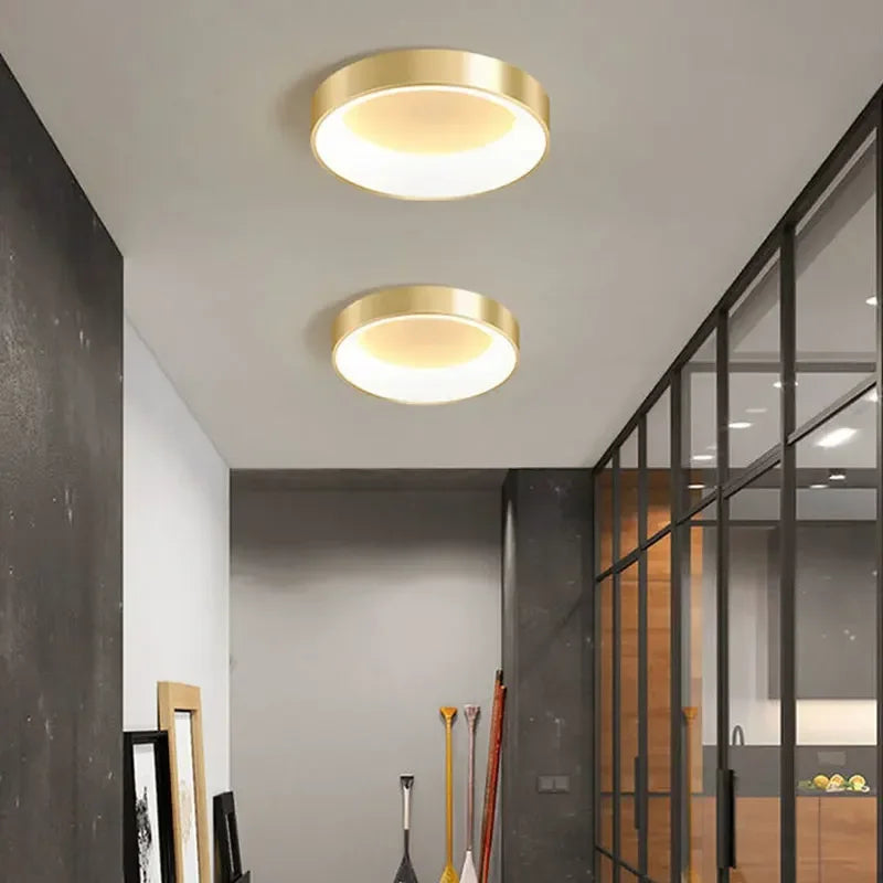 lampes de plafond modernes led pour intérieur simple or