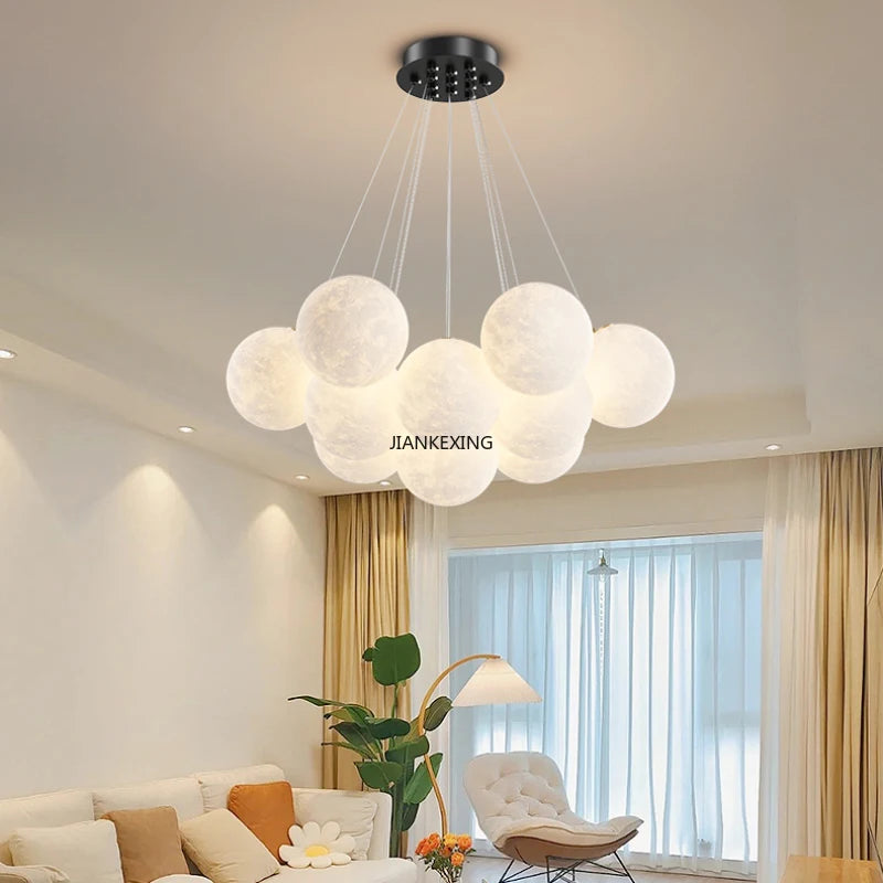 lustre moderne led boule à bulles suspension luminaire décor