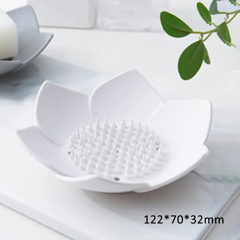 boîte à savon lotus antidérapante en silicone portable