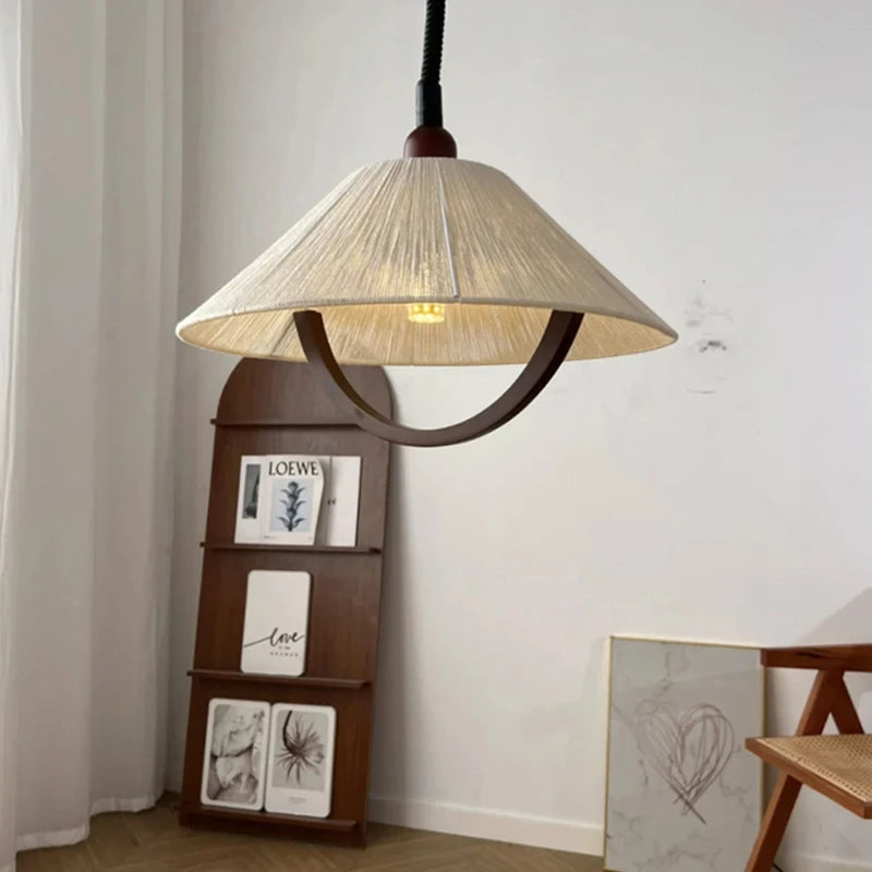 suspension corde de chanvre bois style