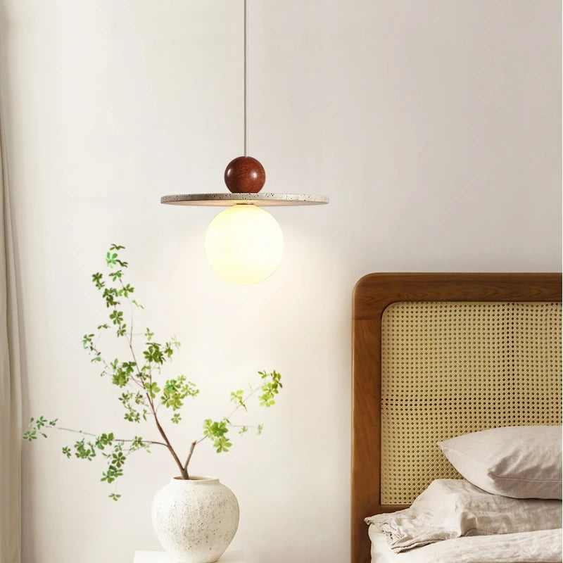 High Quality Cave Stone Hanging Light Glass Ball Ceiling Pendant Lamp Suspension Chandelier for Kitchen Island Bedroom