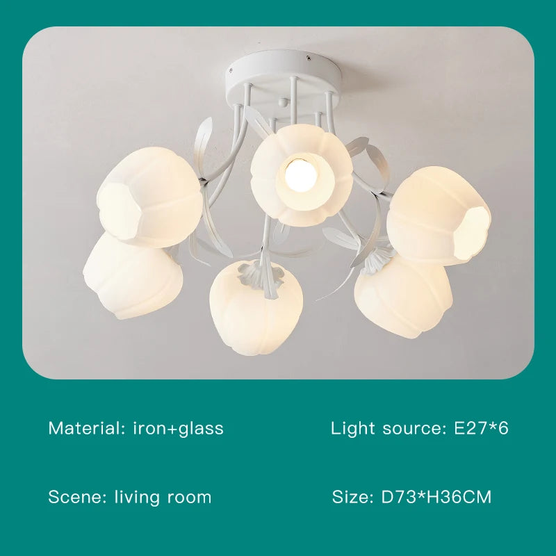 lustre nordique créatif à fleurs pour décoration intérieure