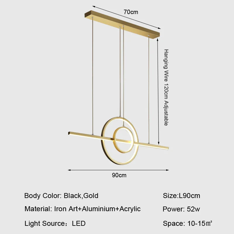 lustre led nordique simple moderne pour décoration intérieure