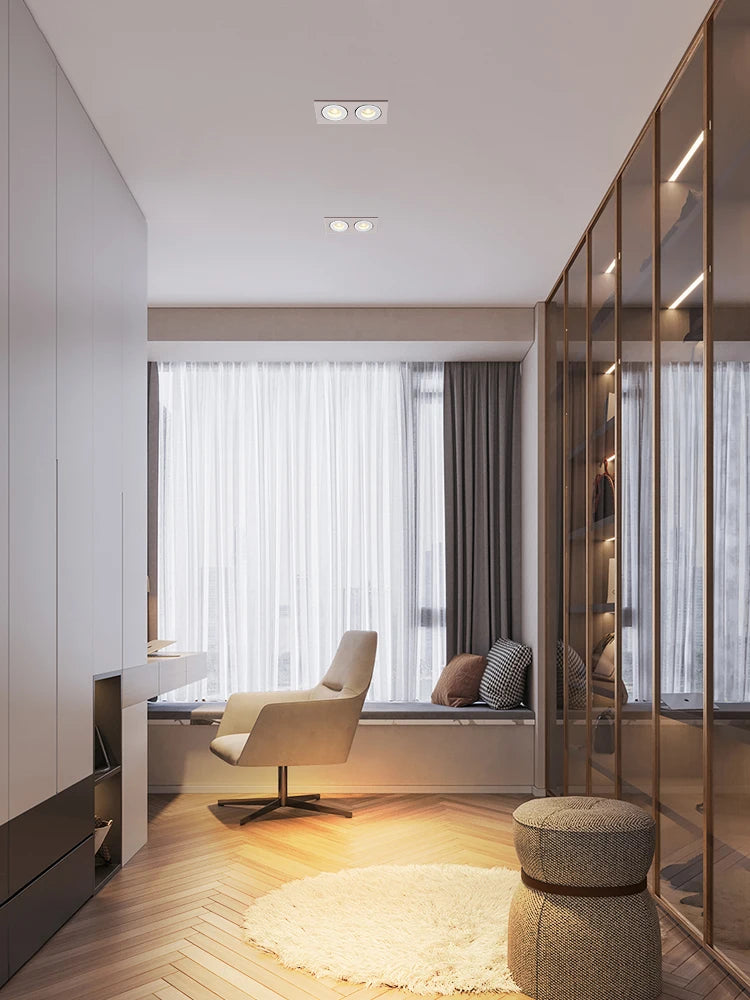 projecteur led encastré anti-éblouissement angle réglable pour intérieur