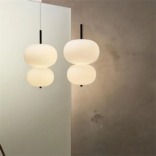 lustre nordique en verre avec suspension led pour décoration