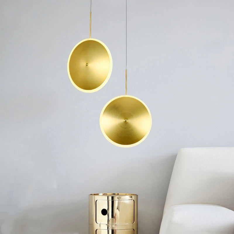 lampe led ronde art déco en métal avec fil réglable