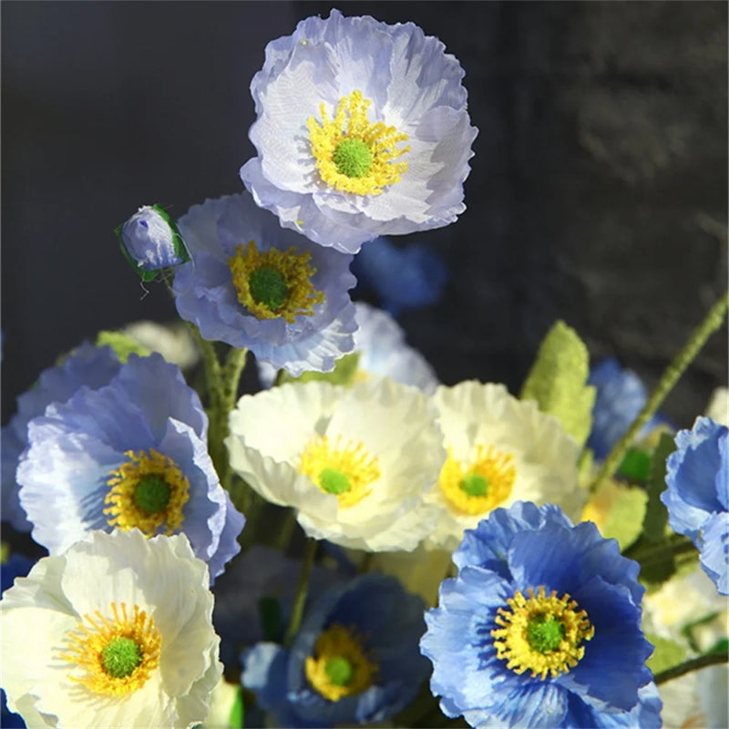 fleurs artificielles coquelicots en soie pour décorations et bouquets