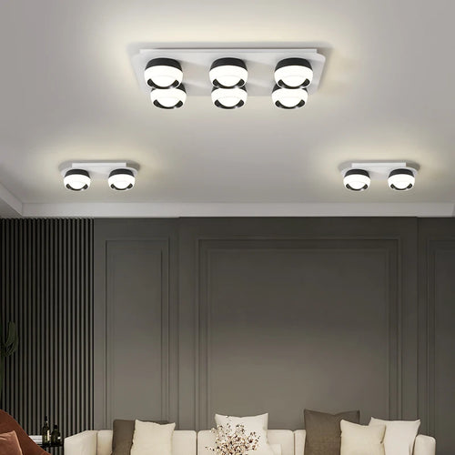 plafonniers carrés créatifs montage en surface minimaliste