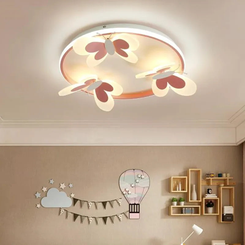 plafonnier papillon décoratif pour enfants lampes créatives d'intérieur