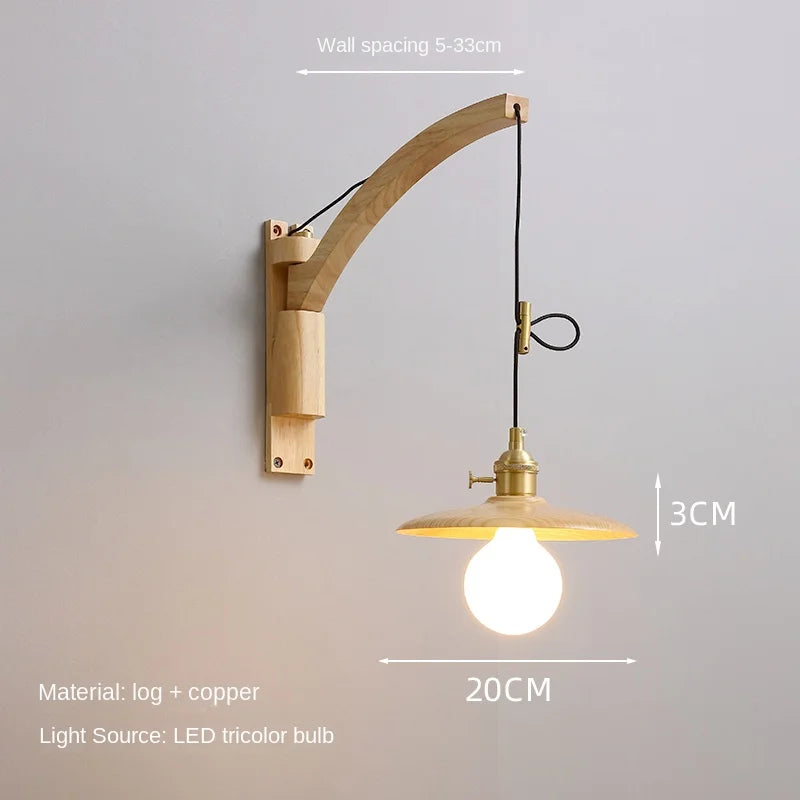 applique murale en bois massif style pêche pour intérieur