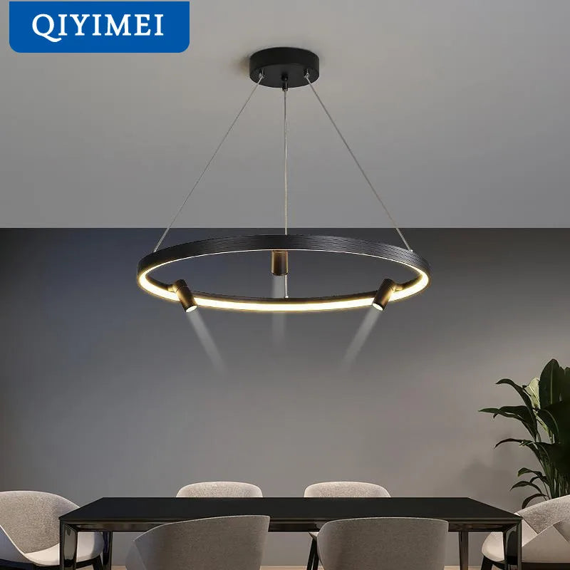 lustre led moderne avec gradation à distance et éclairage intérieur
