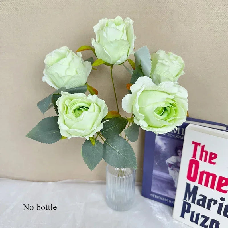 bouquet de roses artificielles en soie pour mariée décoration élégante