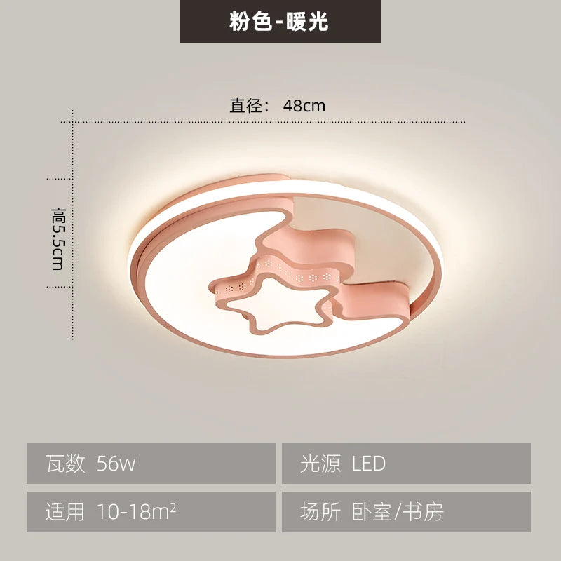 plafonnier led lune dessin animé pour enfants moderne