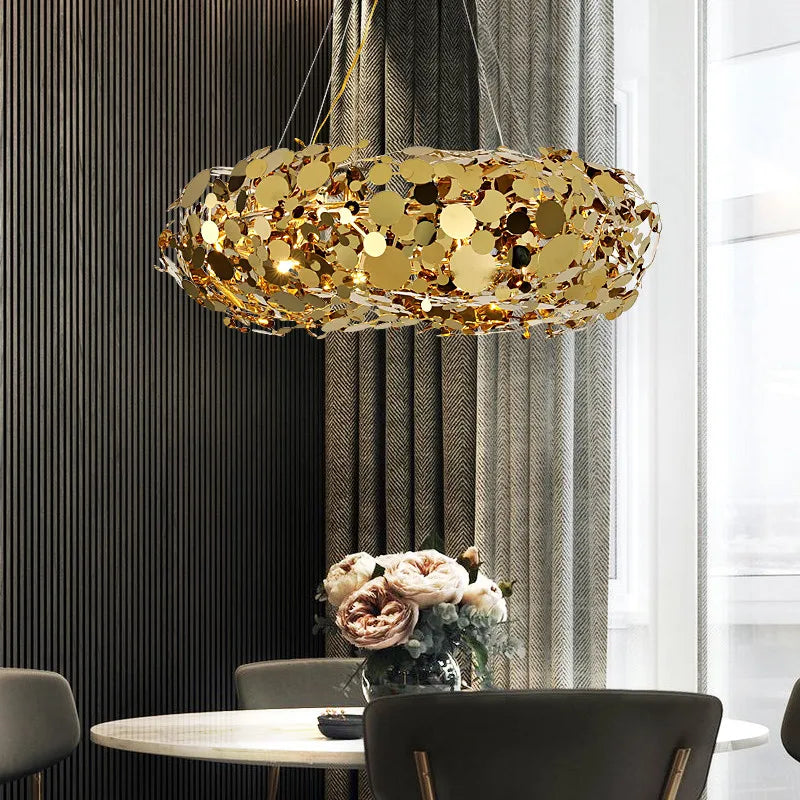 suspension de luxe postmodernes en acier inoxydable