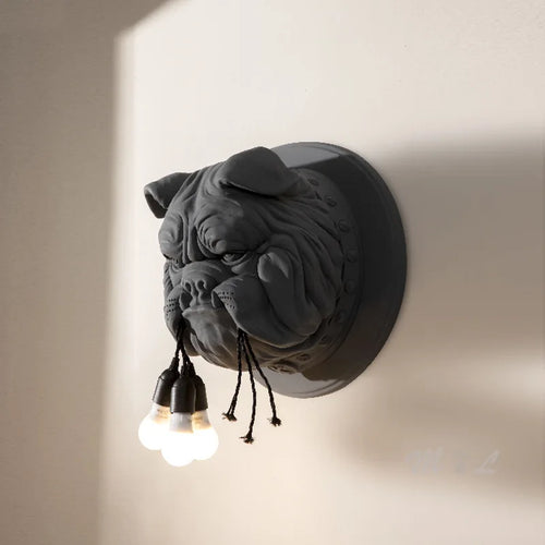 applique murale en résine décorative avec tête de chien nordique