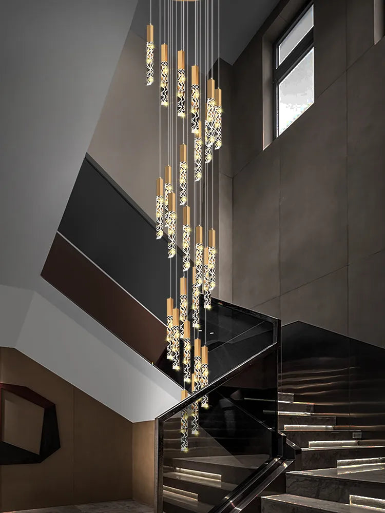 Suspension d'escalier en cristal
