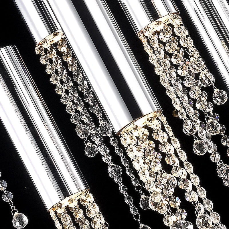 lustre led moderne de luxe en cristal pour escalier