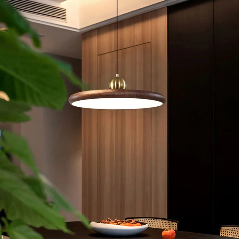 lustre en fer imitation grain de bois luminaires suspendus