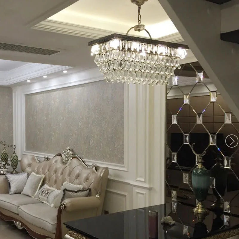 suspension rétro vintage en cristal forme larme à intensité variable