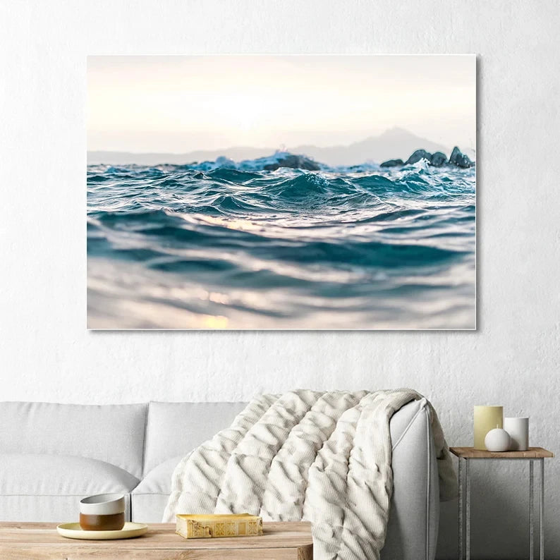 affiche photographique de vagues océan paysage marin décoration intérieure