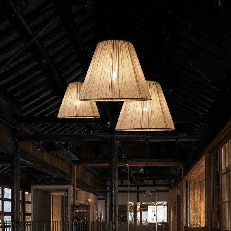 suspension en tissu chinois moderne avec design pli rétro