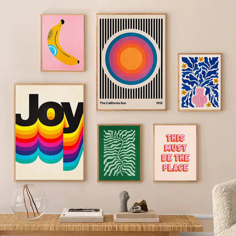 affiches rétro drôles de mode chien art mural coloré décoratif