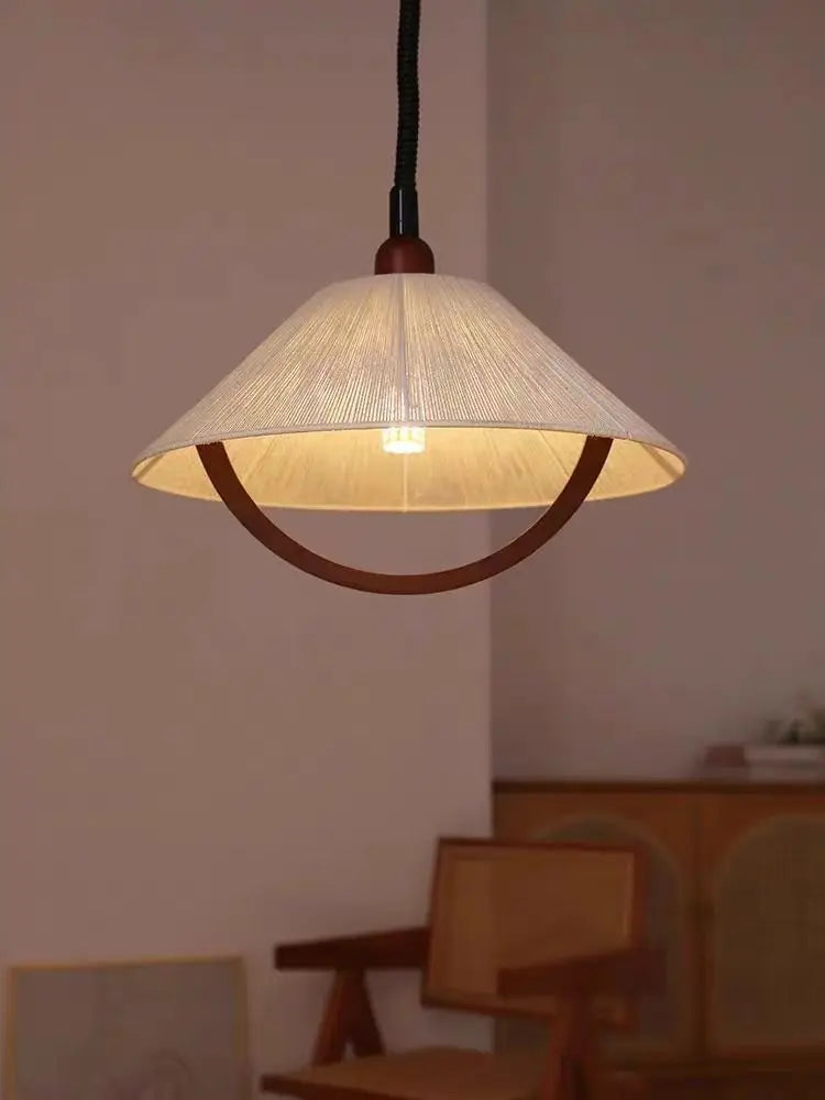 suspension corde de chanvre bois style