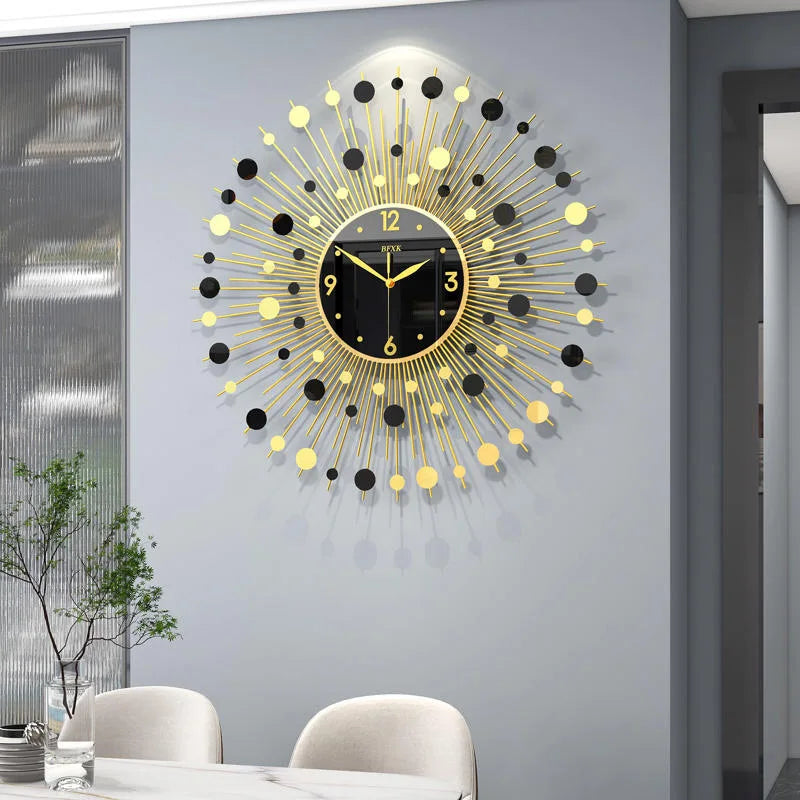horloge murale luxe design créatif silencieuse pour décoration moderne