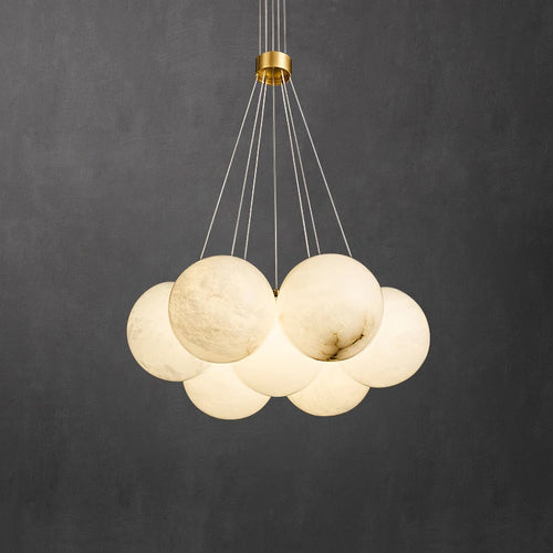 suspension LED en forme de lune pour décoration luxueuse