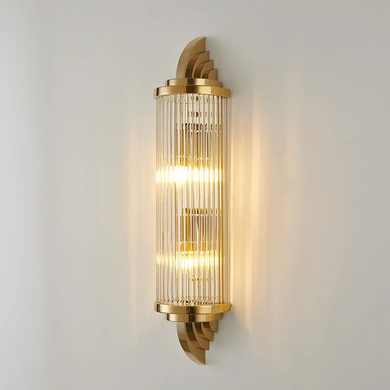 applique murale design en acier inoxydable et cristal pour éclairage créatif