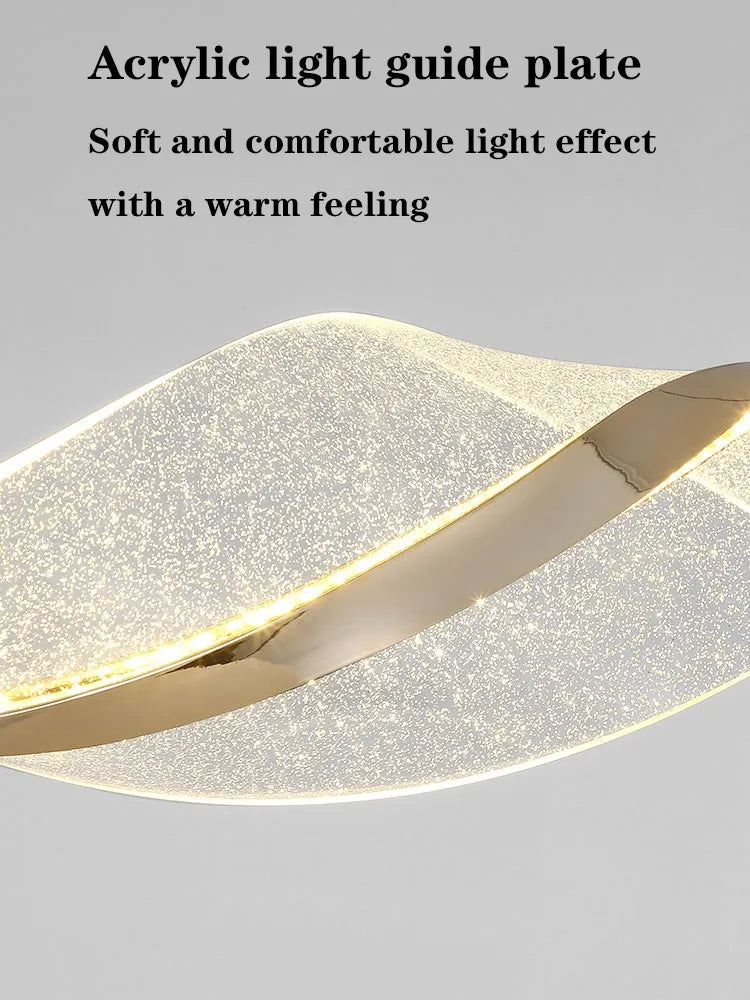 lustre nordique led moderne vague salon restaurant intérieur