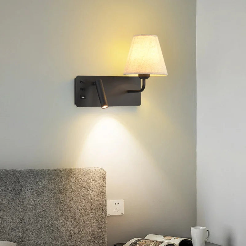 applique murale de lecture à led pour enfants avec interrupteur usb