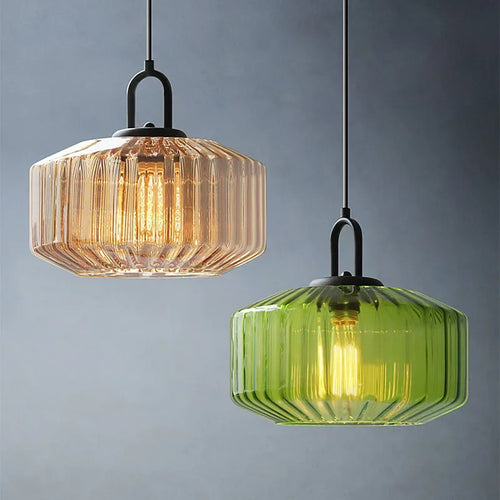 suspension design moderne en verre coloré pour décoration intérieure