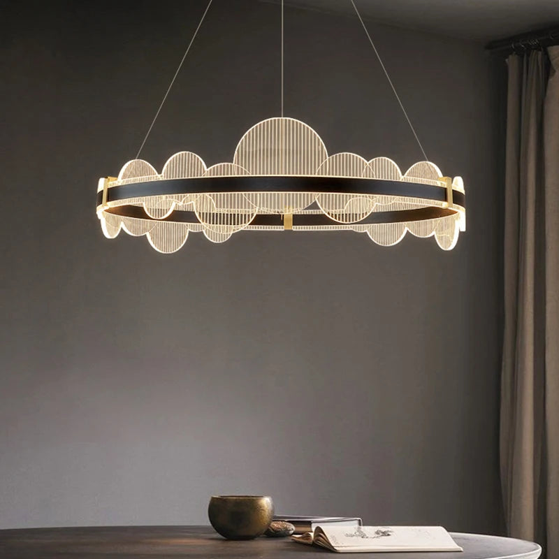 anneau en or noir avec télécommande gradation acrylique