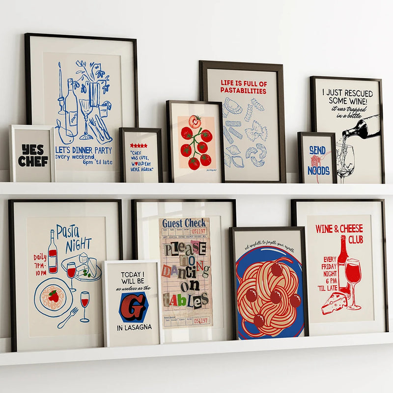 ensemble mural rétro tendance chariot affiche art décor galerie peintures